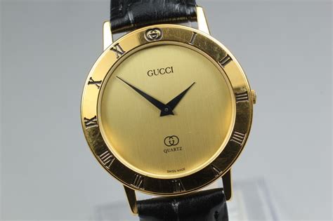 Vintage Gucci 3001M 18k Gold Electroplated Quartz Men's  